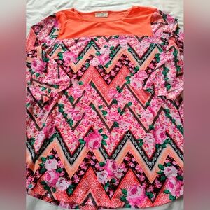 BOBBIE BROOKS Ladies Pullover Blouse  Size 1X. NWT. Elbow Sleeves.